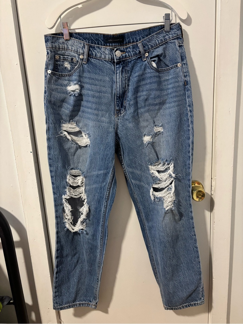 Aeropostale Women's Ripped Light Blue Boyfriend Jeans